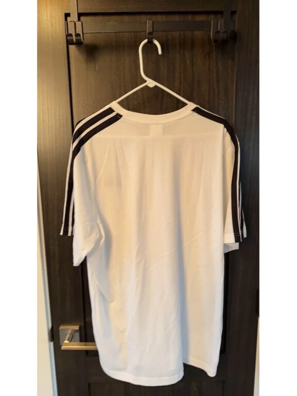 Adidas White T-Shirt with Black Stripes #0008